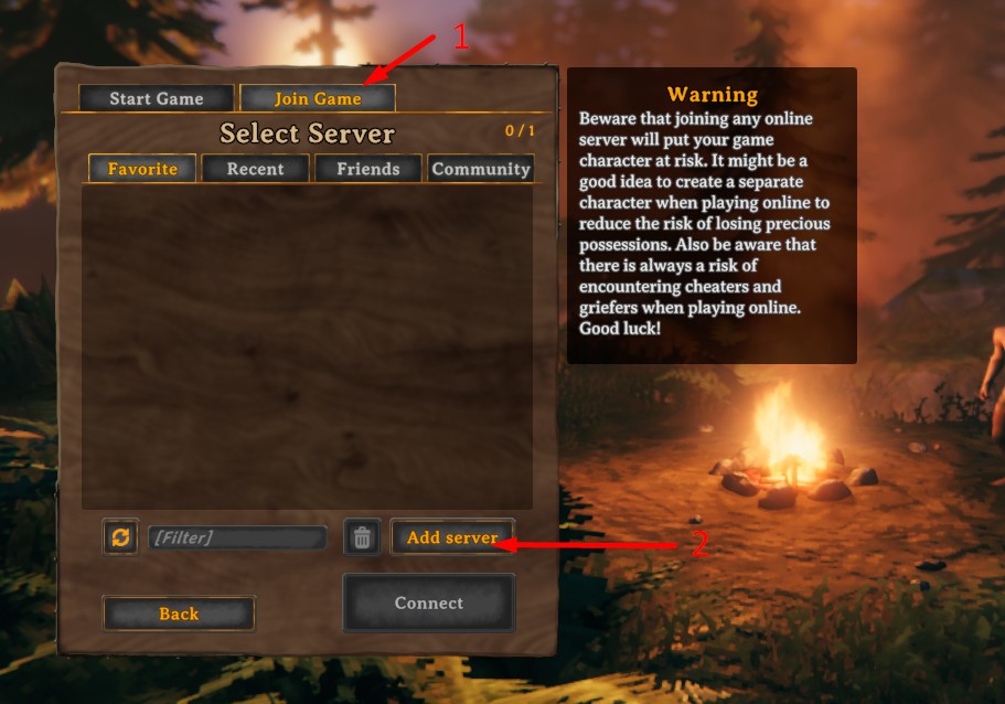 Valheim Join Game tab