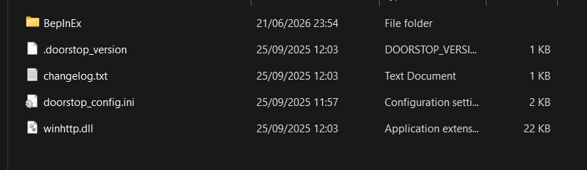 Contents of the mod pack zip file